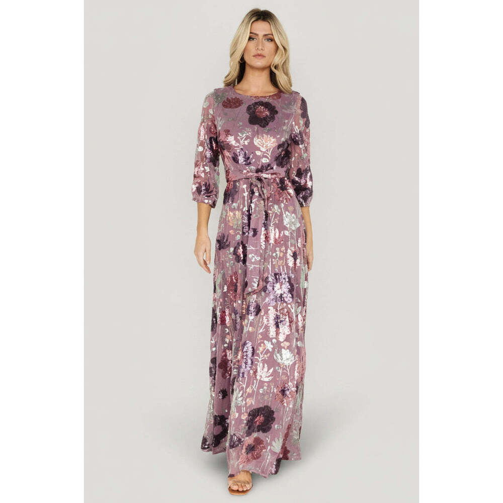 Baltic Born Destiny Sequin Maxi Dress | Lilac Floral Size L

Tried on/Never worn
